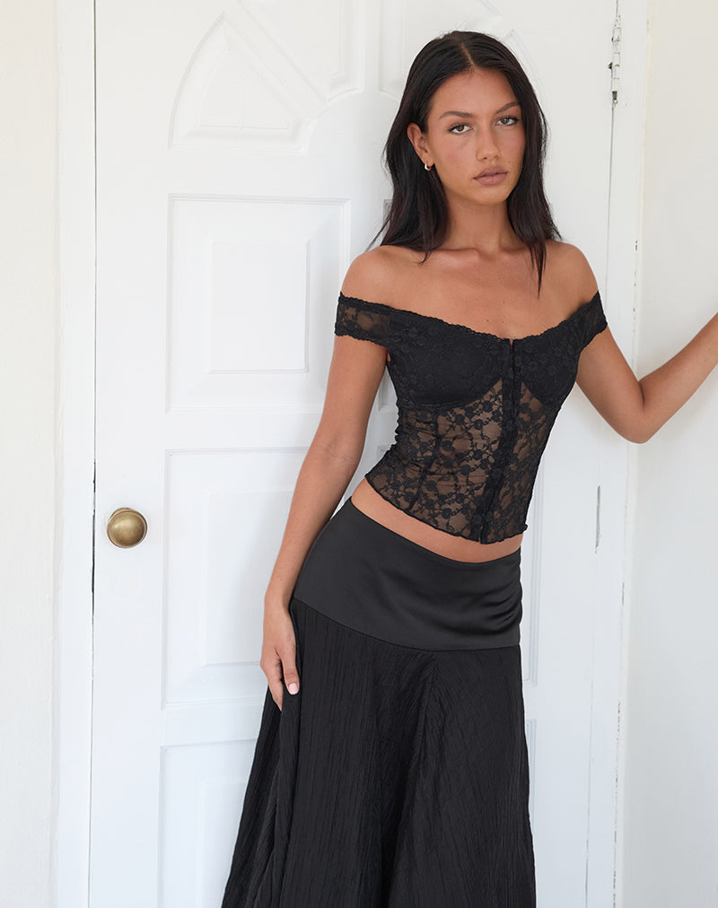 Oriana | Corset Top Black
