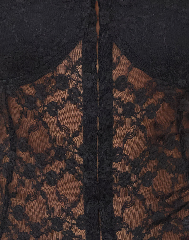 Oriana | Corset Top Black