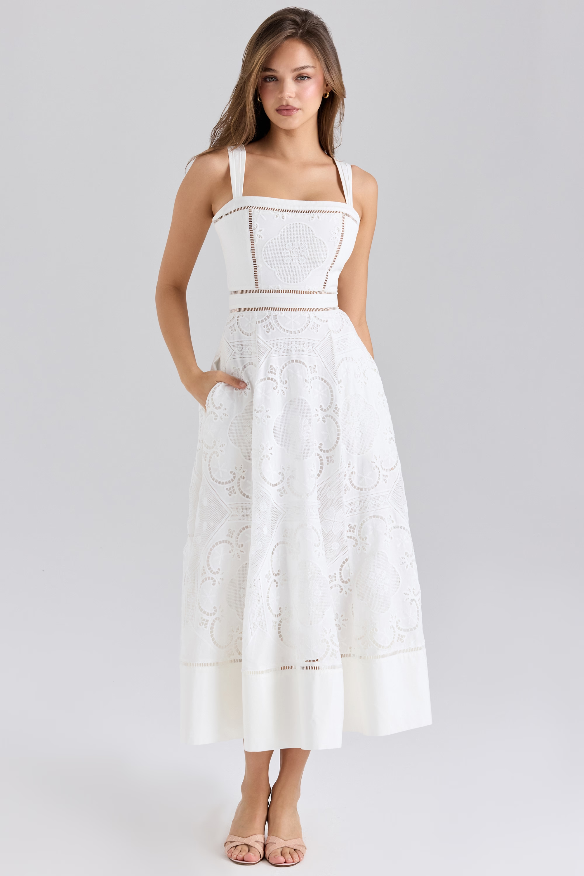 Alina | Lace Midi Dress