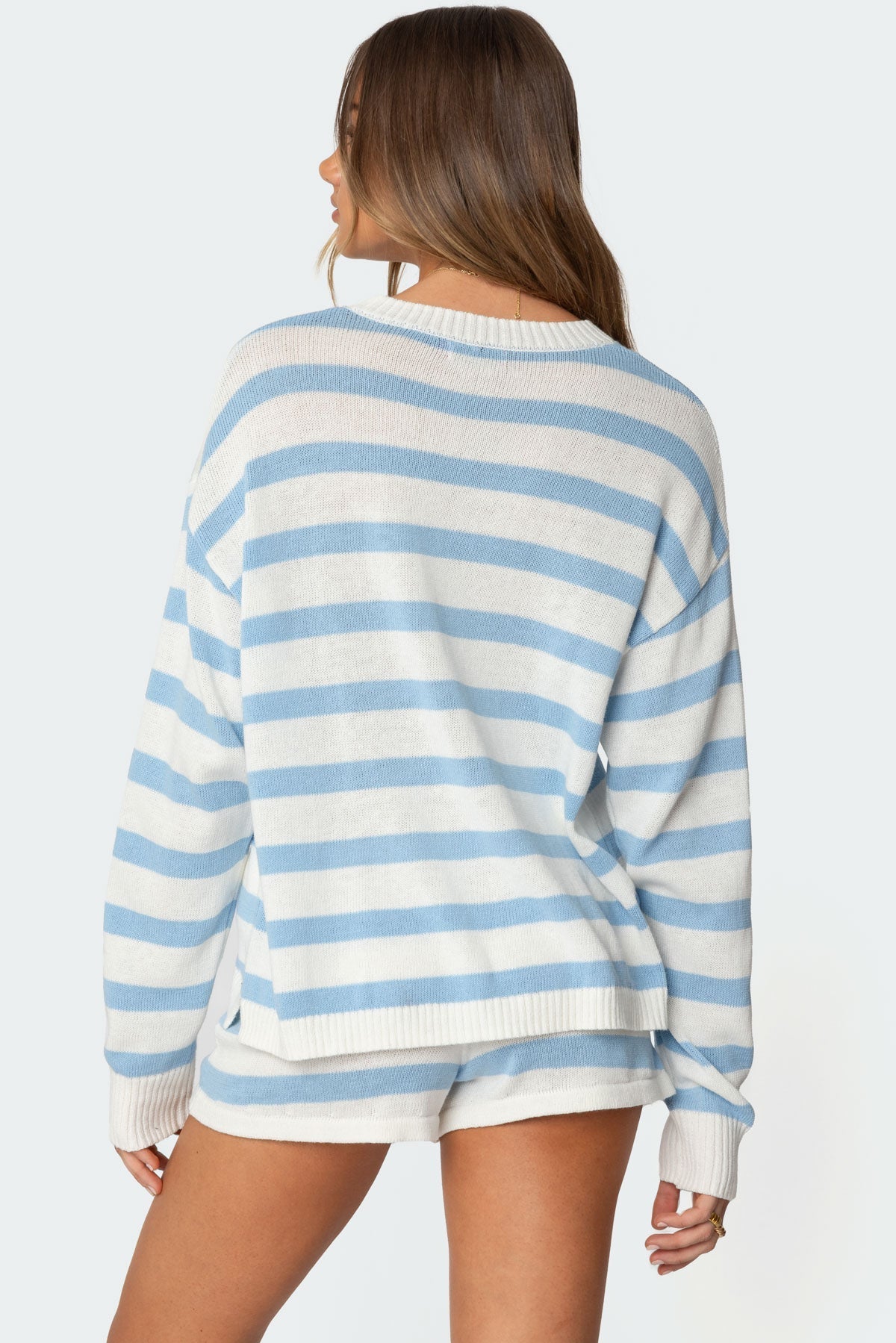 Marceline | Striped Knit Set Light Blue