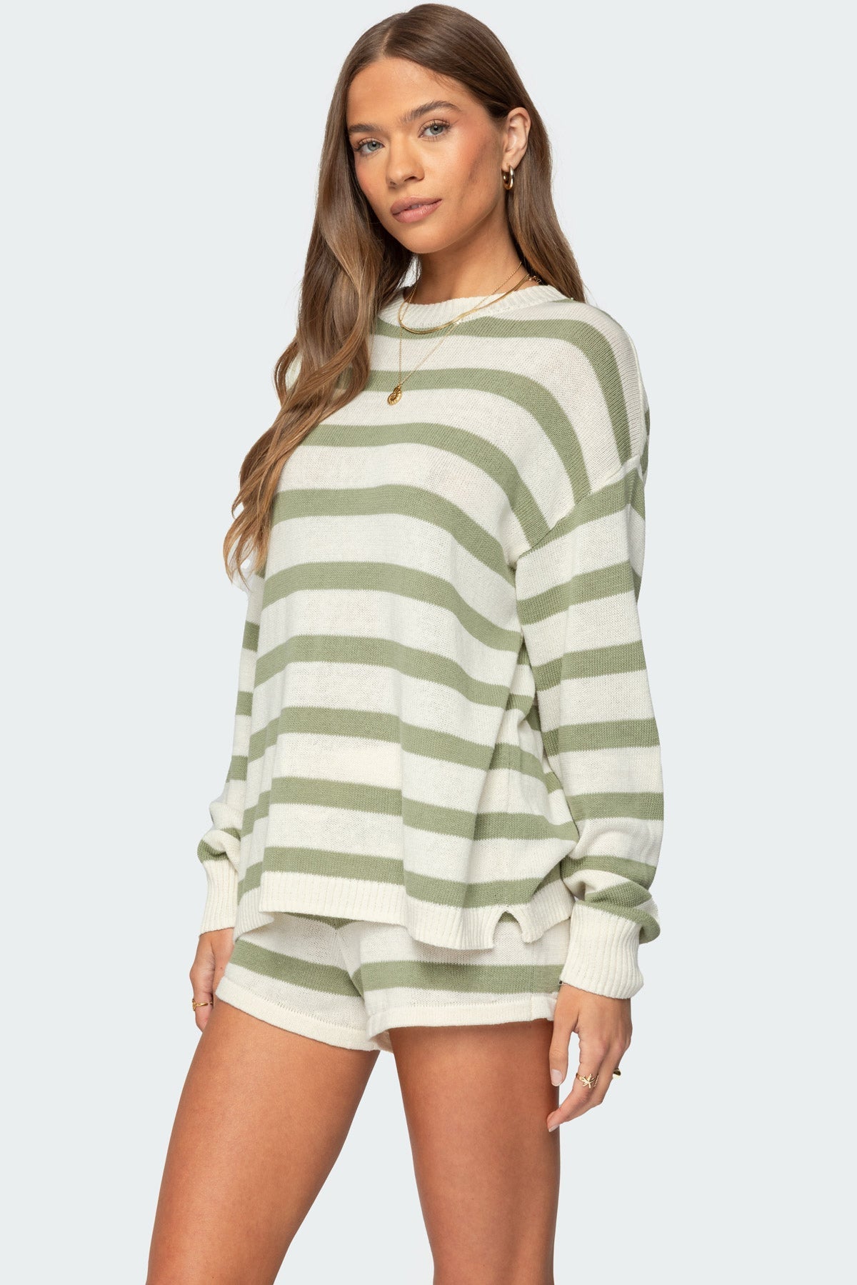 Estella | Striped Knit Set Green