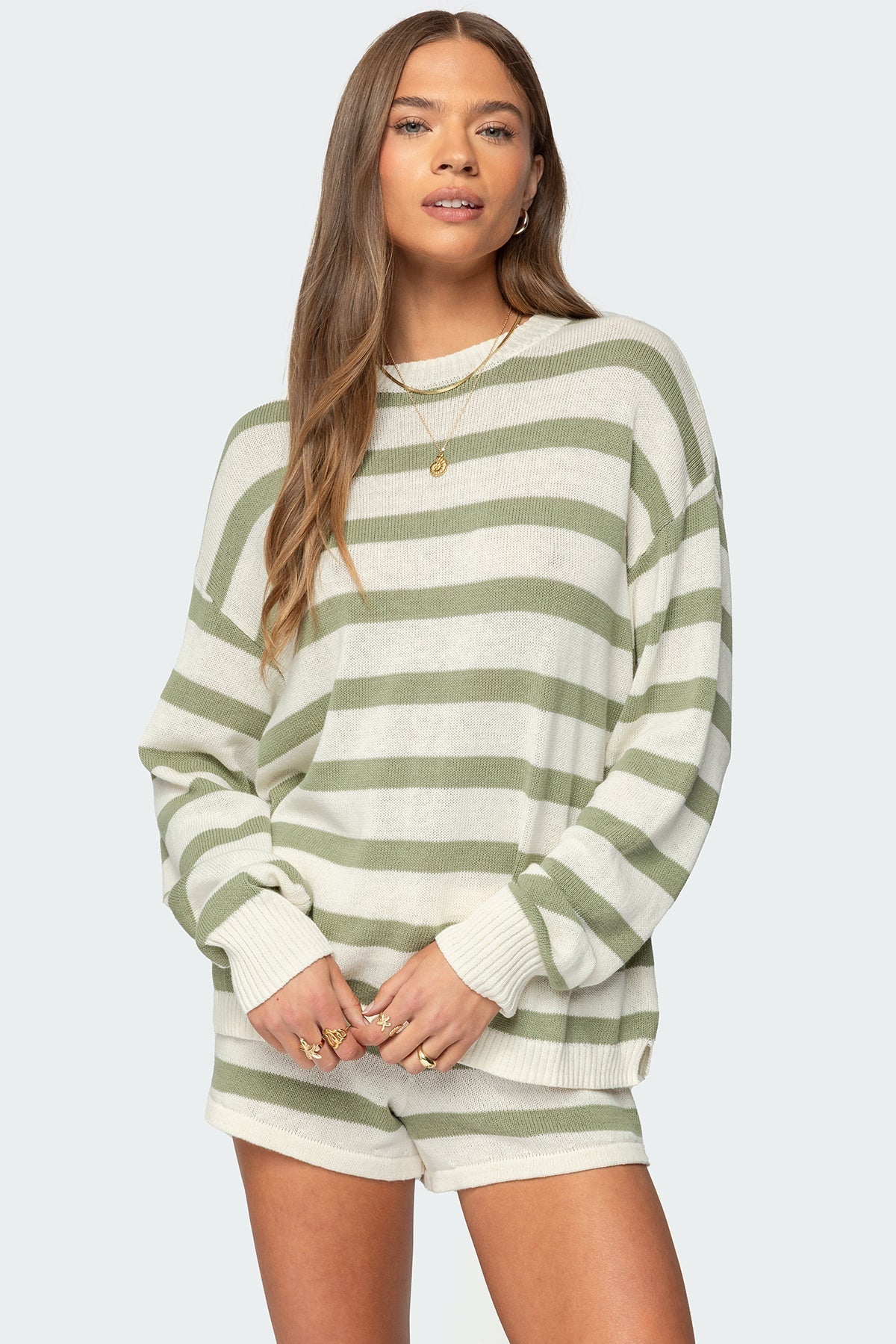 Marceline | Striped Knit Set Green