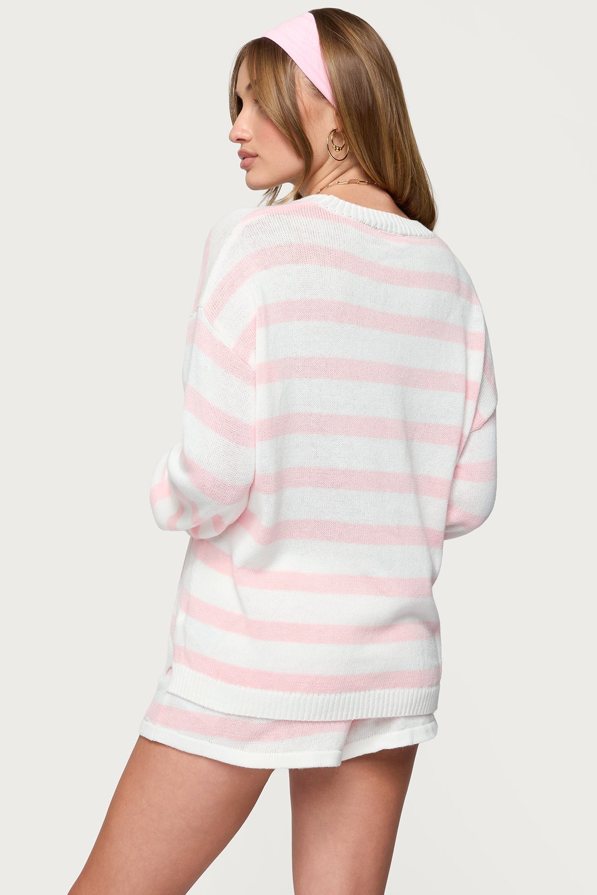 Estella | Striped Knit Set Pink