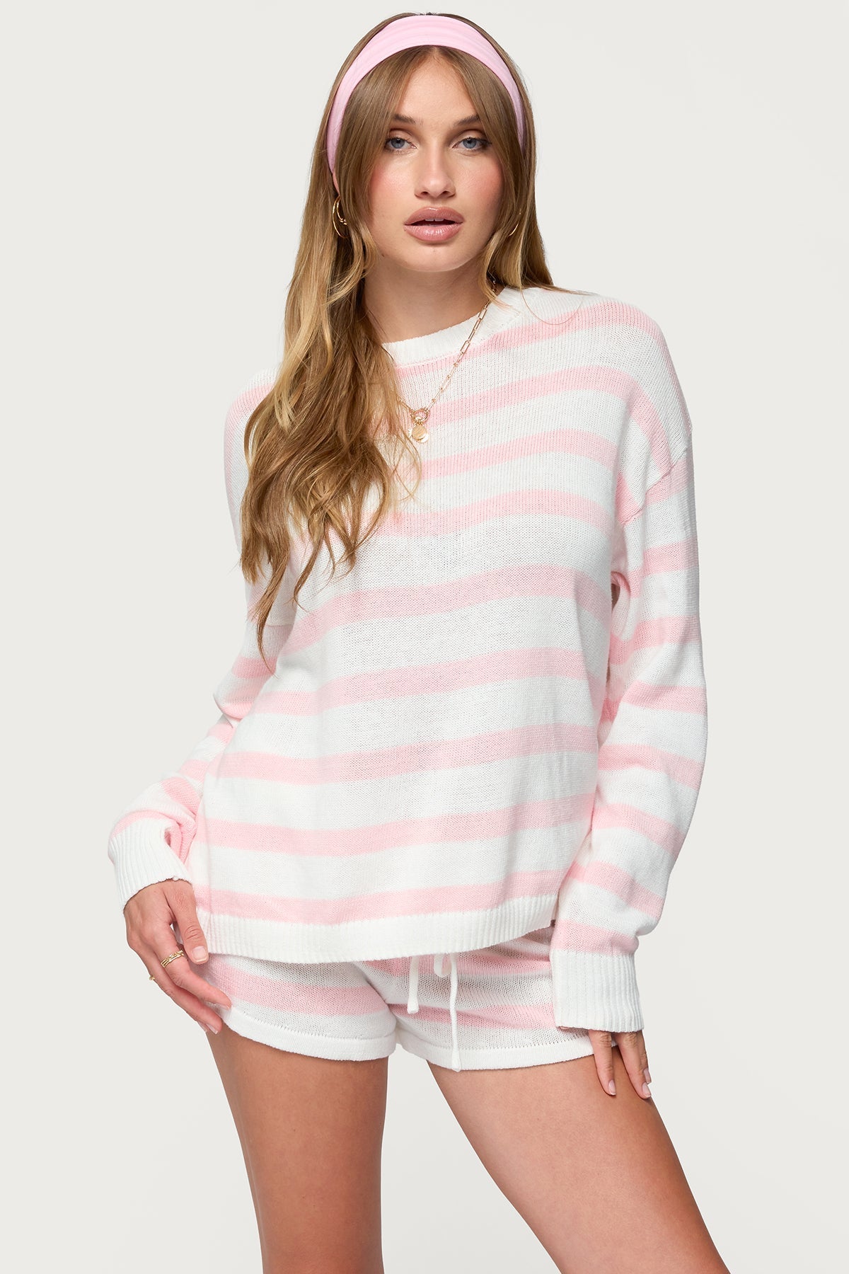 Marceline | Striped Knit Set Pink