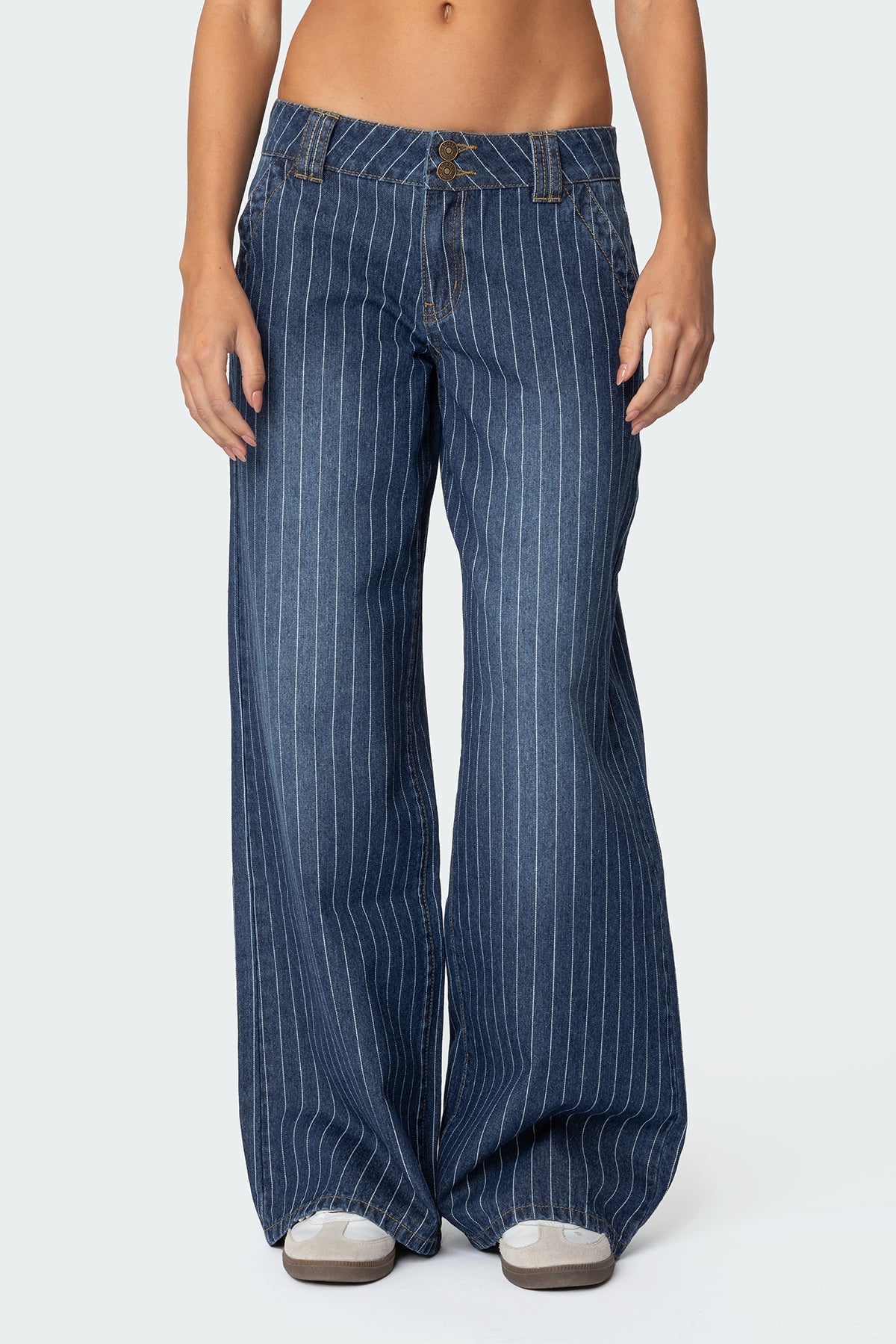Angel | Striped Low Rise Jeans Blue
