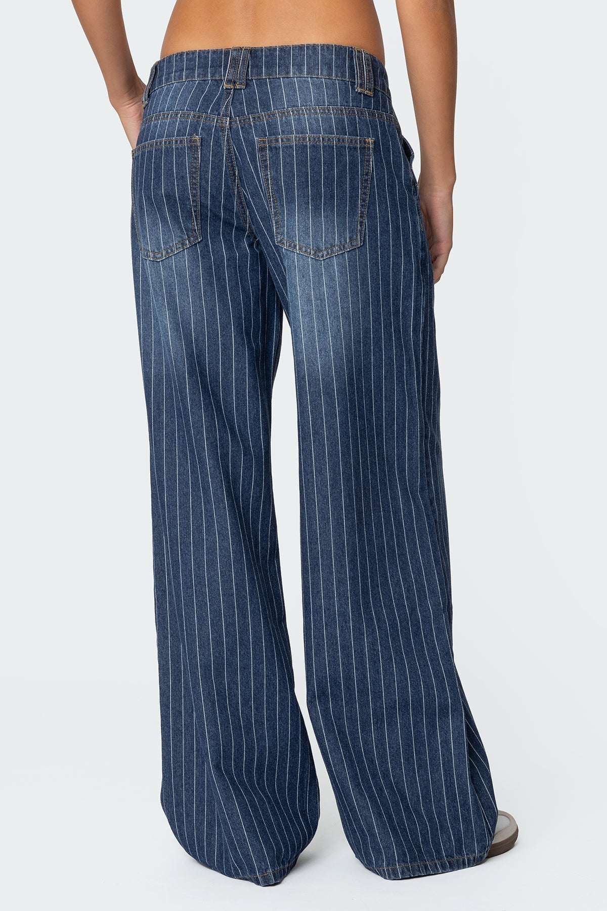 Angel | Striped Low Rise Jeans Blue
