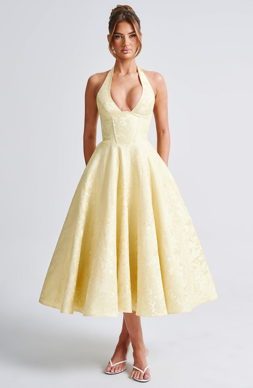 Tilly | Elegant Midi Dress Yellow