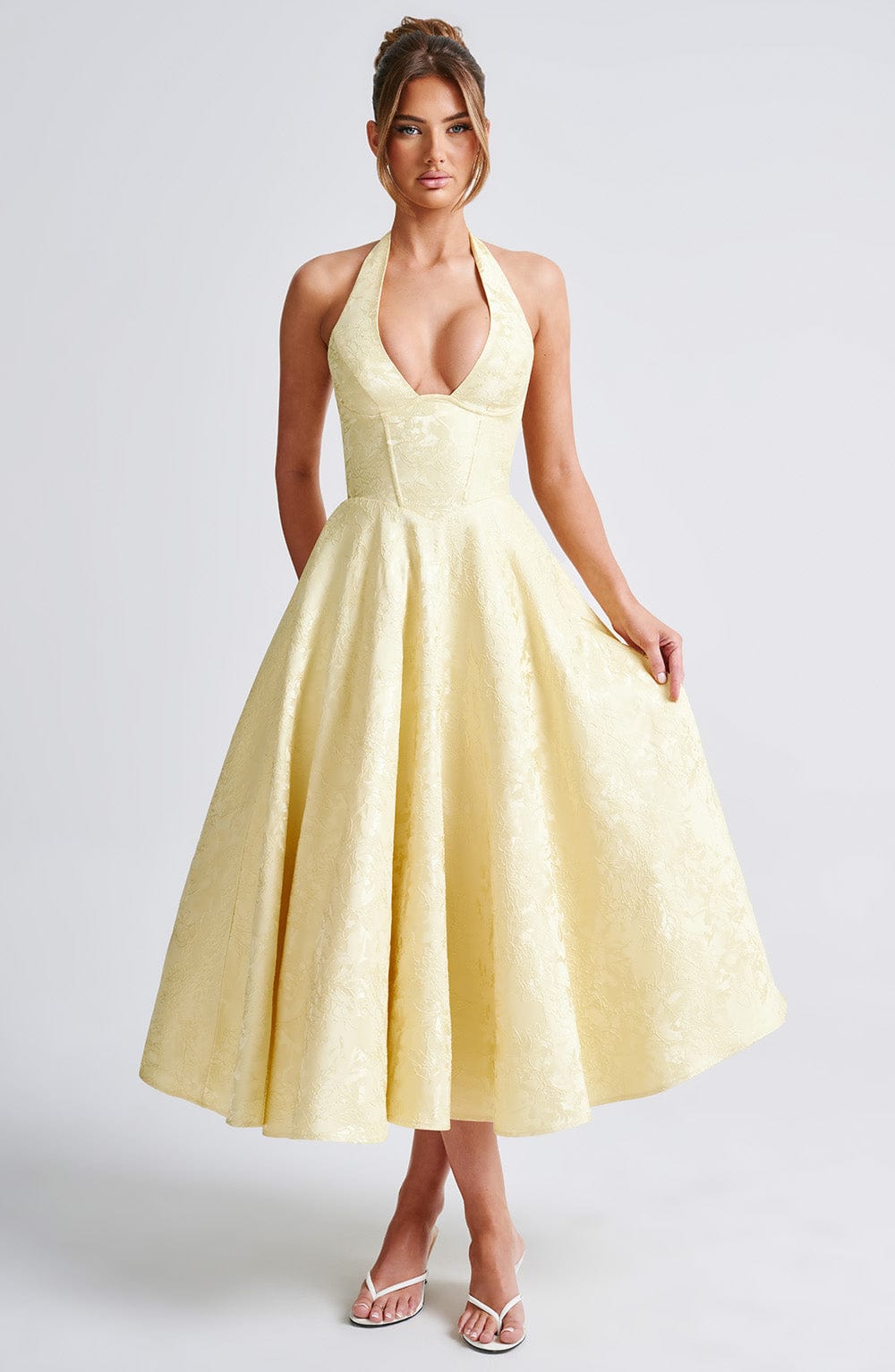 Tilly | Elegant Midi Dress Yellow