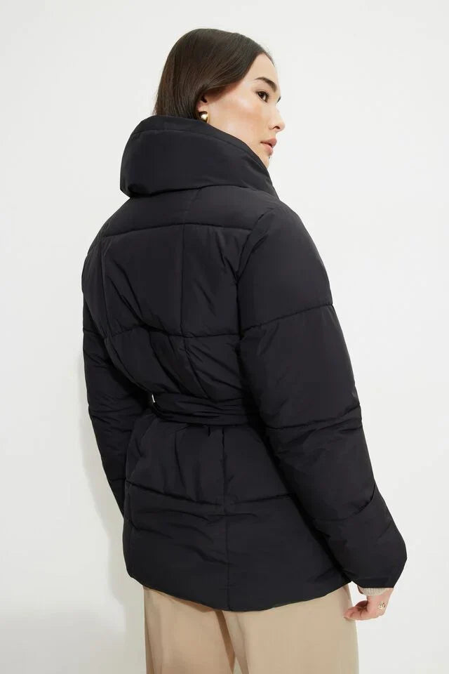 Lumiere | Belted Puffer Jacket Black