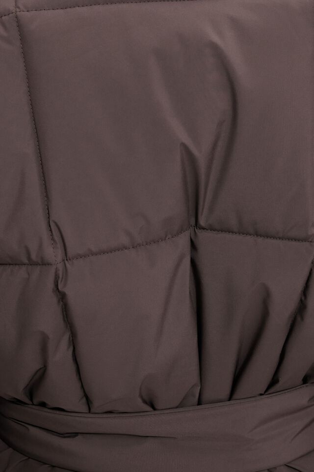 Lumiere | Belted Puffer Jacket Brown