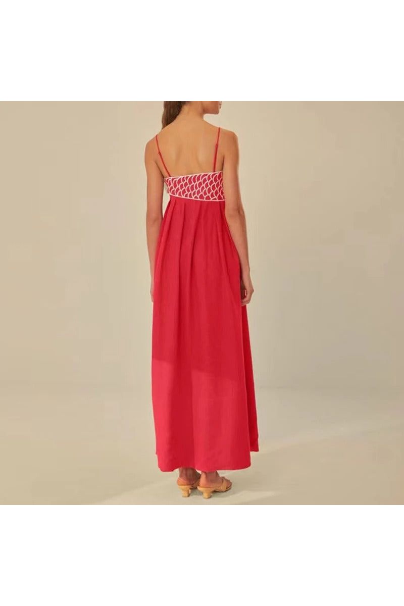 Brielle | Seafish Maxi Dress Red