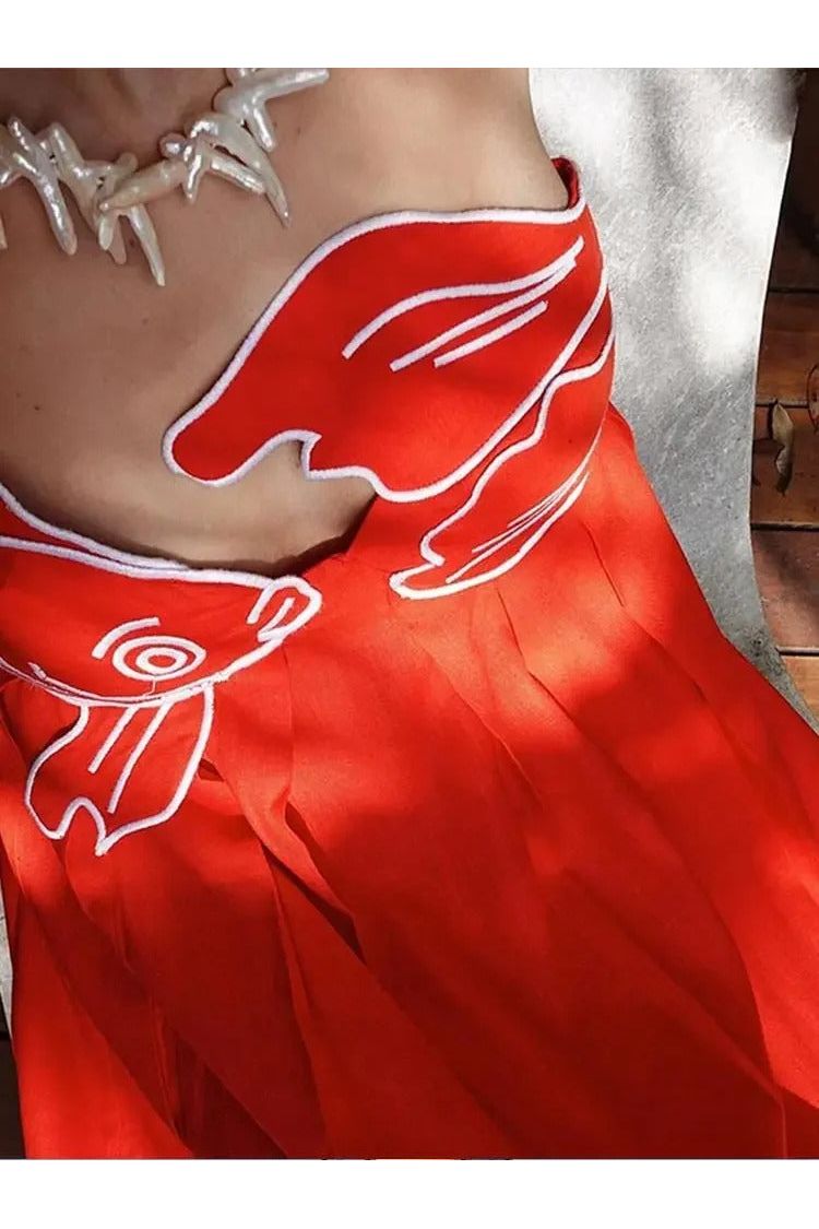 Brielle | Seafish Maxi Dress Red