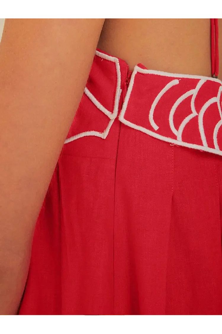 Brielle | Seafish Maxi Dress Red
