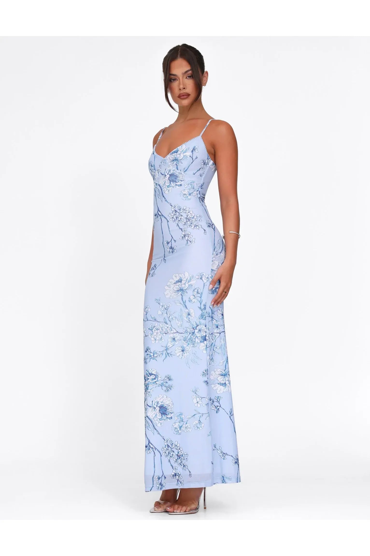 Xenia | Floral Maxi Dress Light Blue