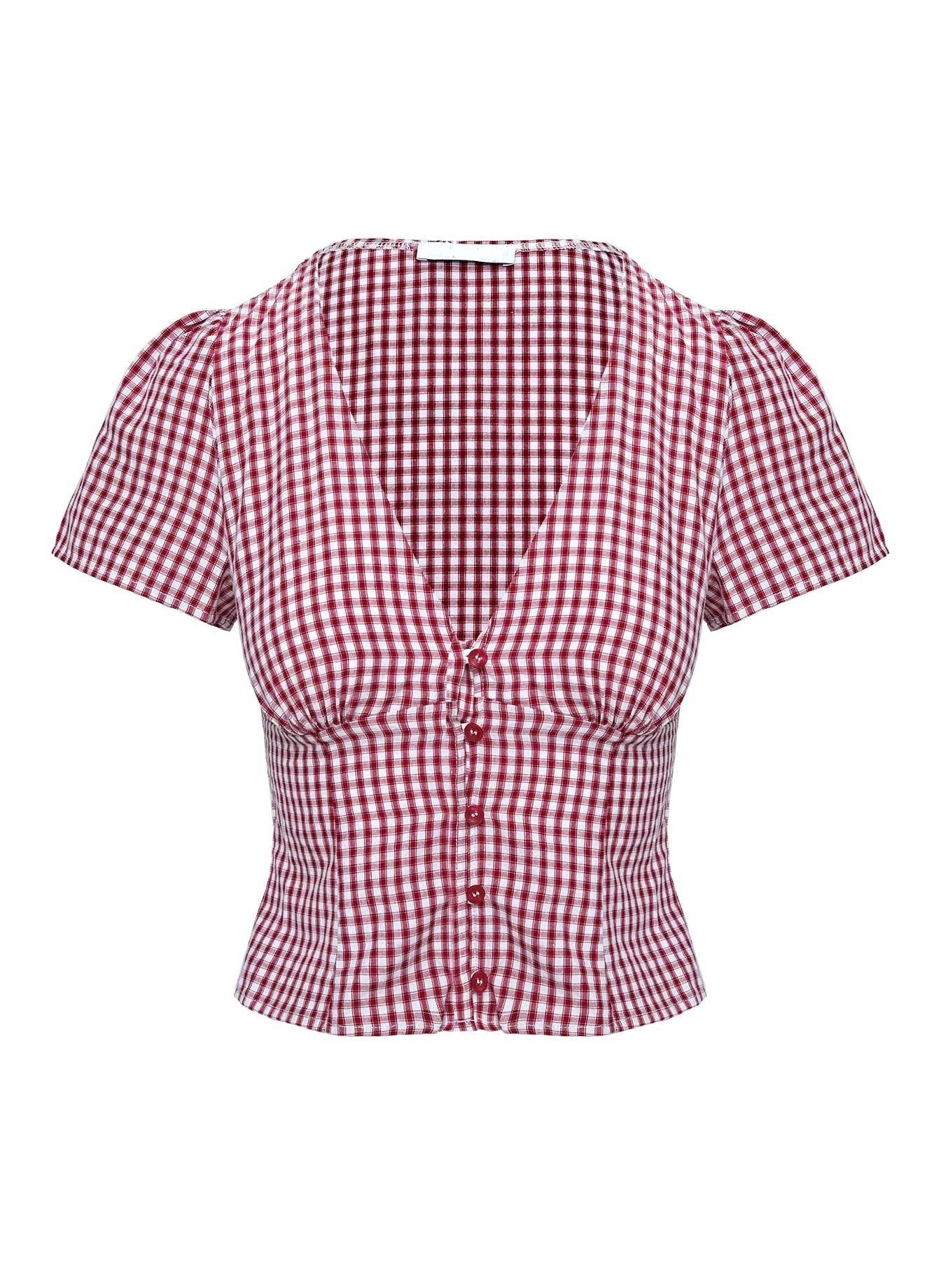 Honey | Red Gingham Top Red