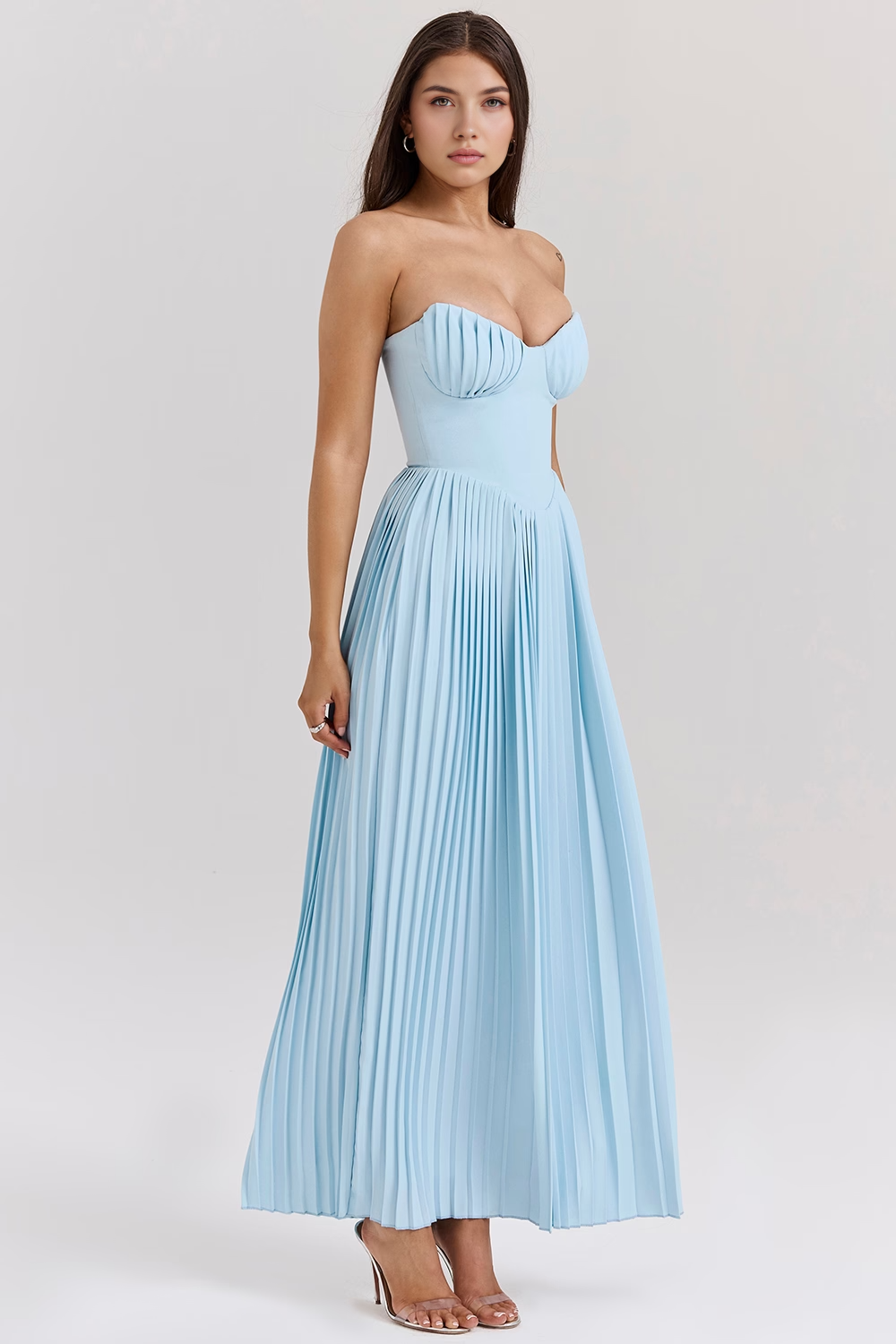 Gracie | Elegant Midi Dress Light Blue