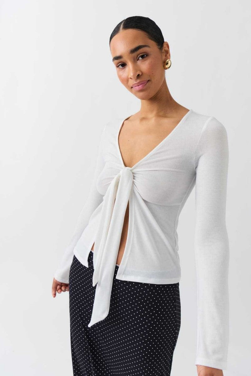 Jessalyn | Knot Tie Top White