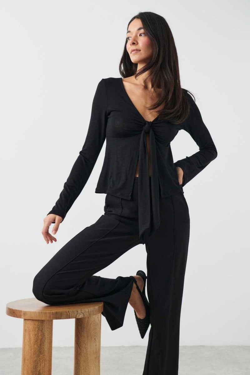 Jessalyn | Knot Tie Top Black