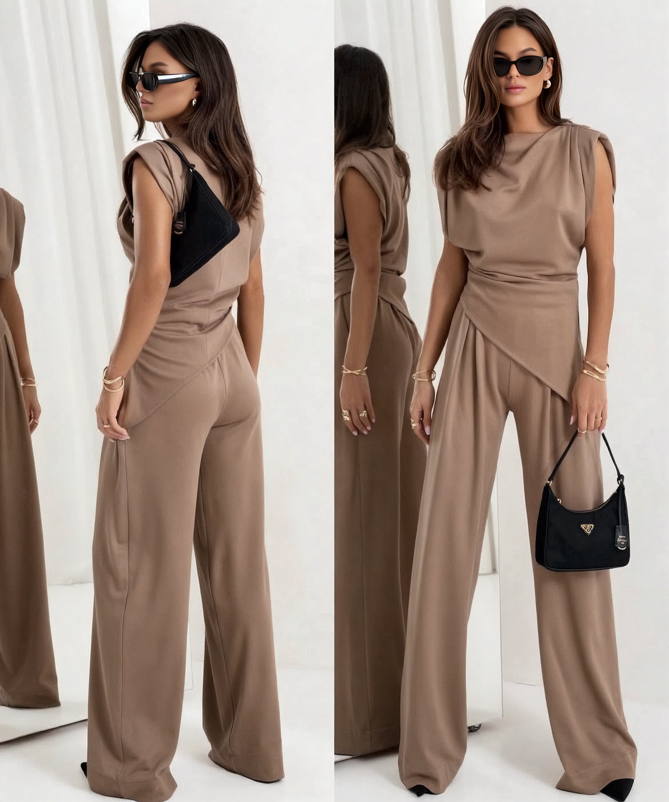Aveline | Sleeveless Two-Piece Set Nude