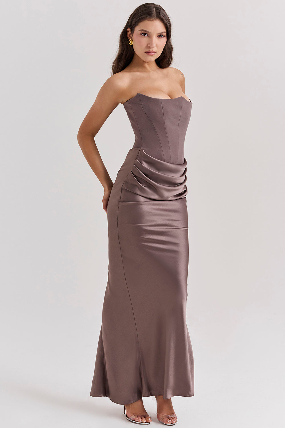Olivia | Elegant Maxi Dress Brown