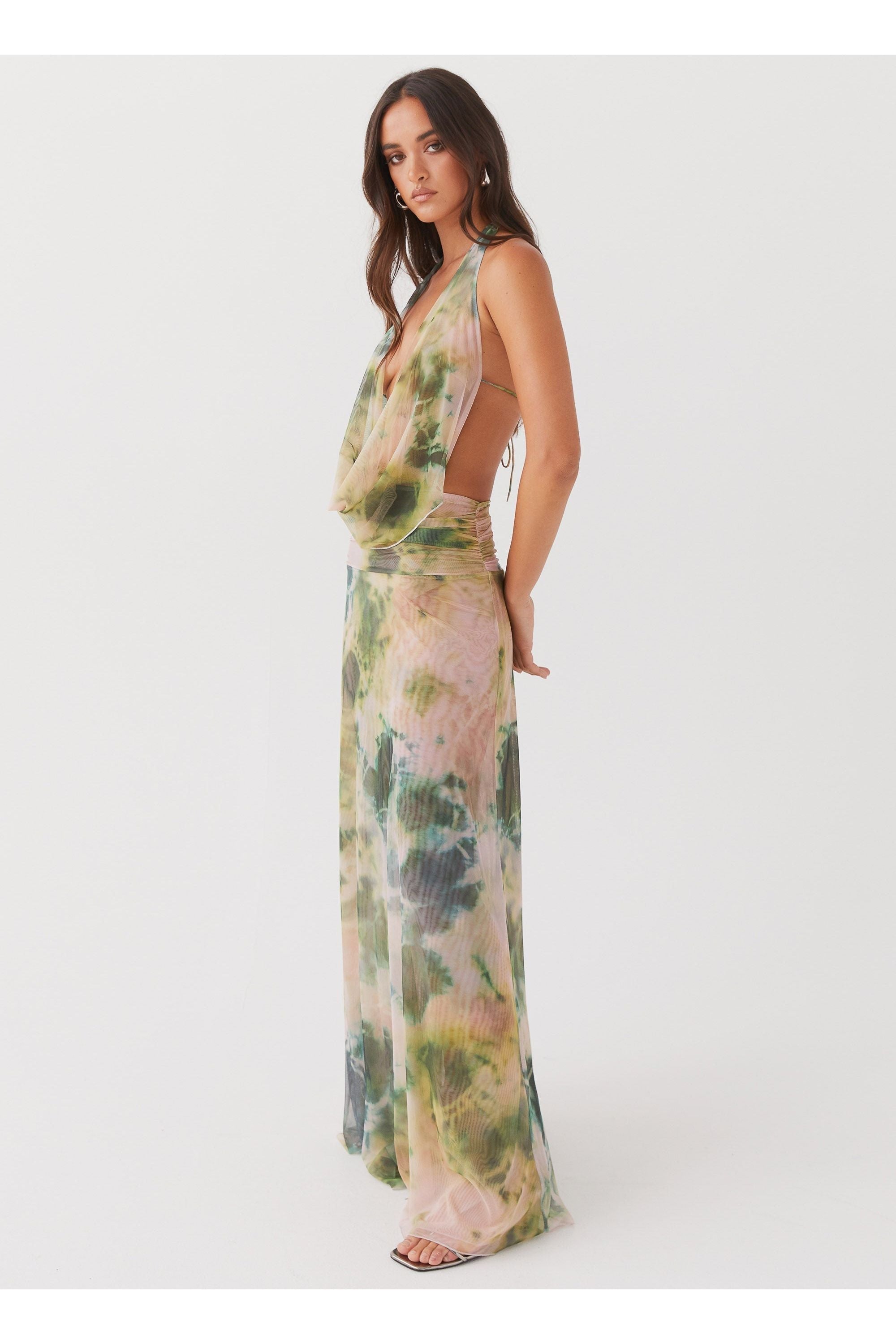 Lottie | Multicolor Maxi Dress Green