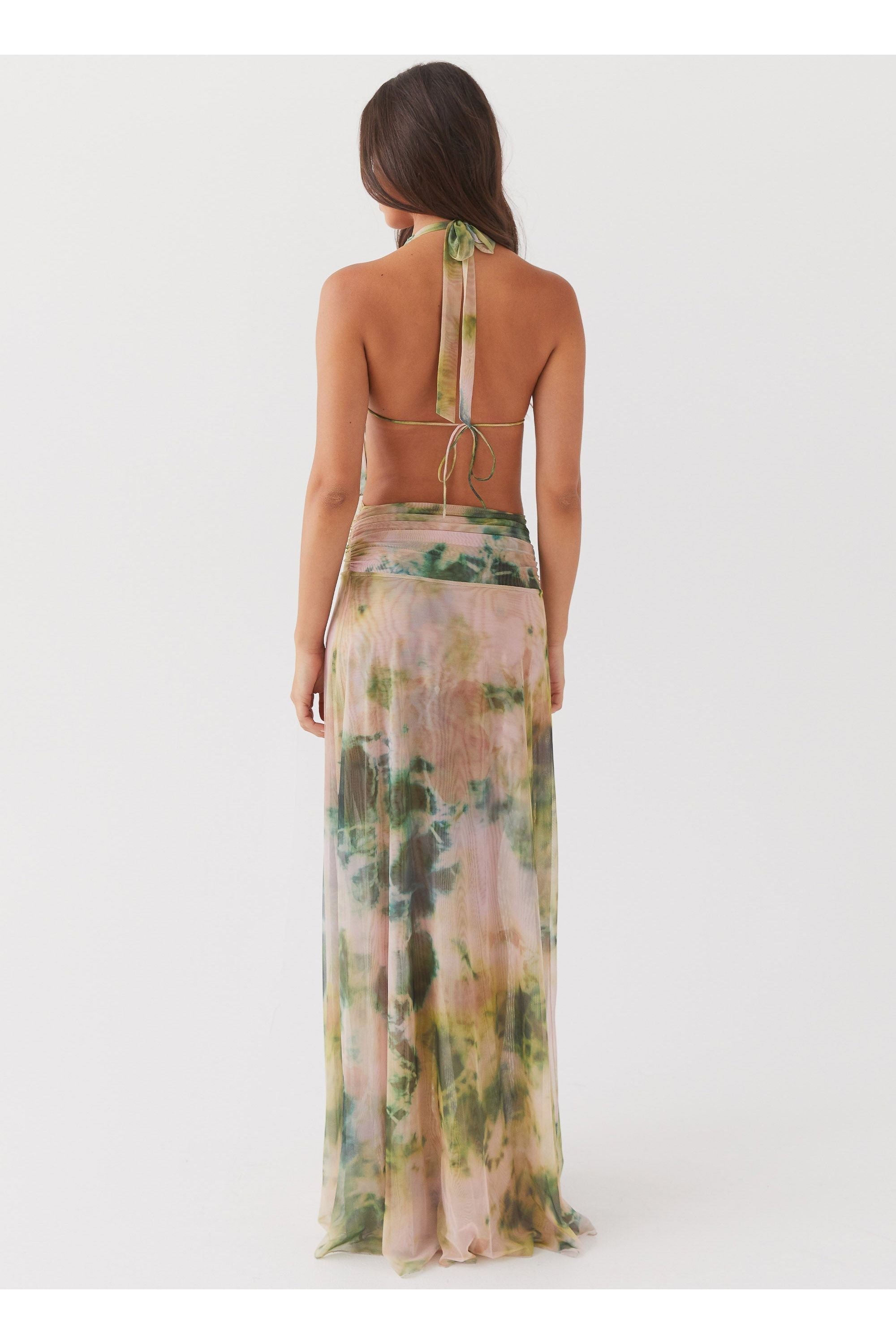 Lottie | Multicolor Maxi Dress Green