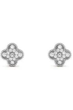 Clover Diamonds Earrings Silver