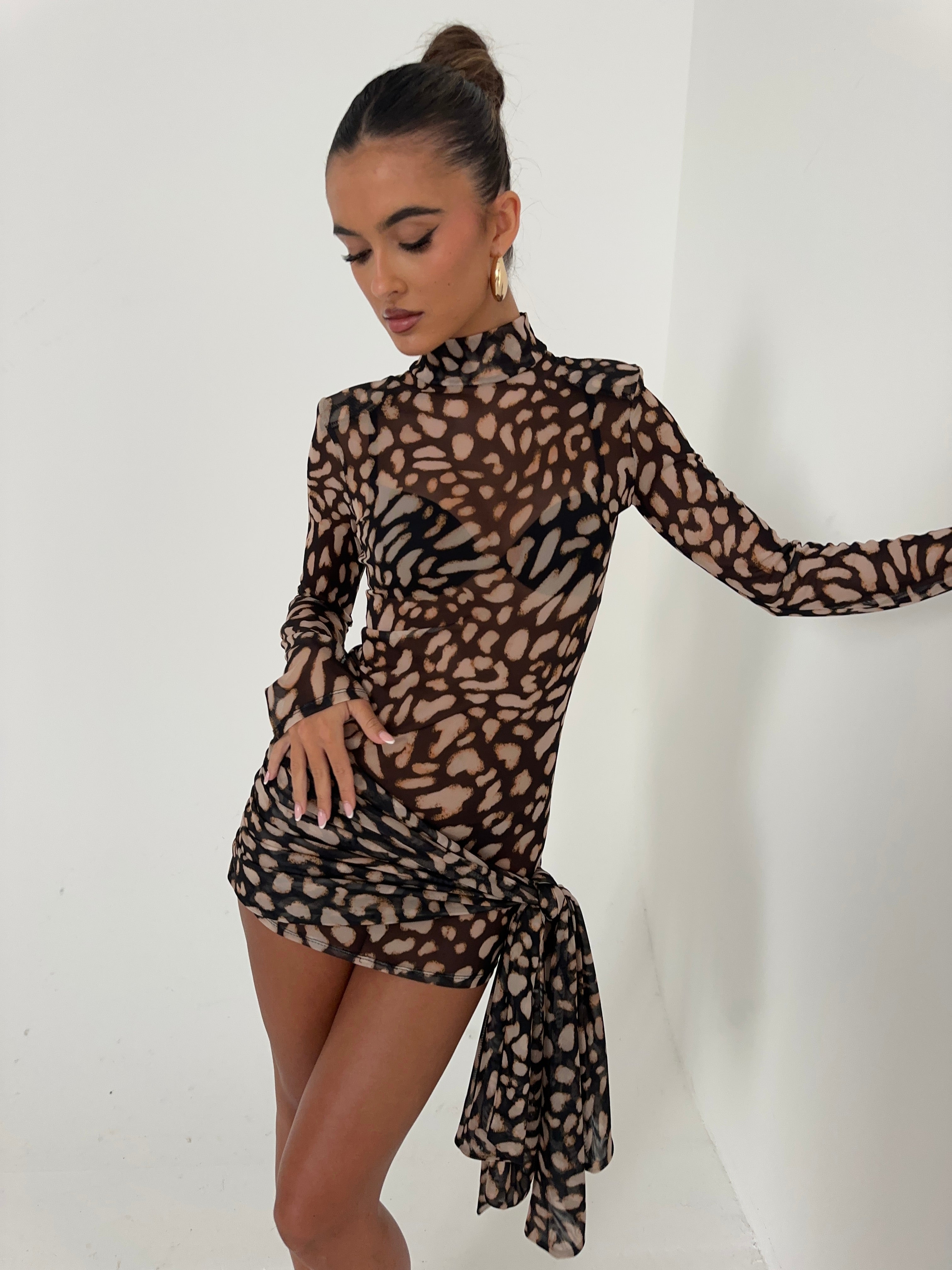 Hallie | Tie Mini Dress Black