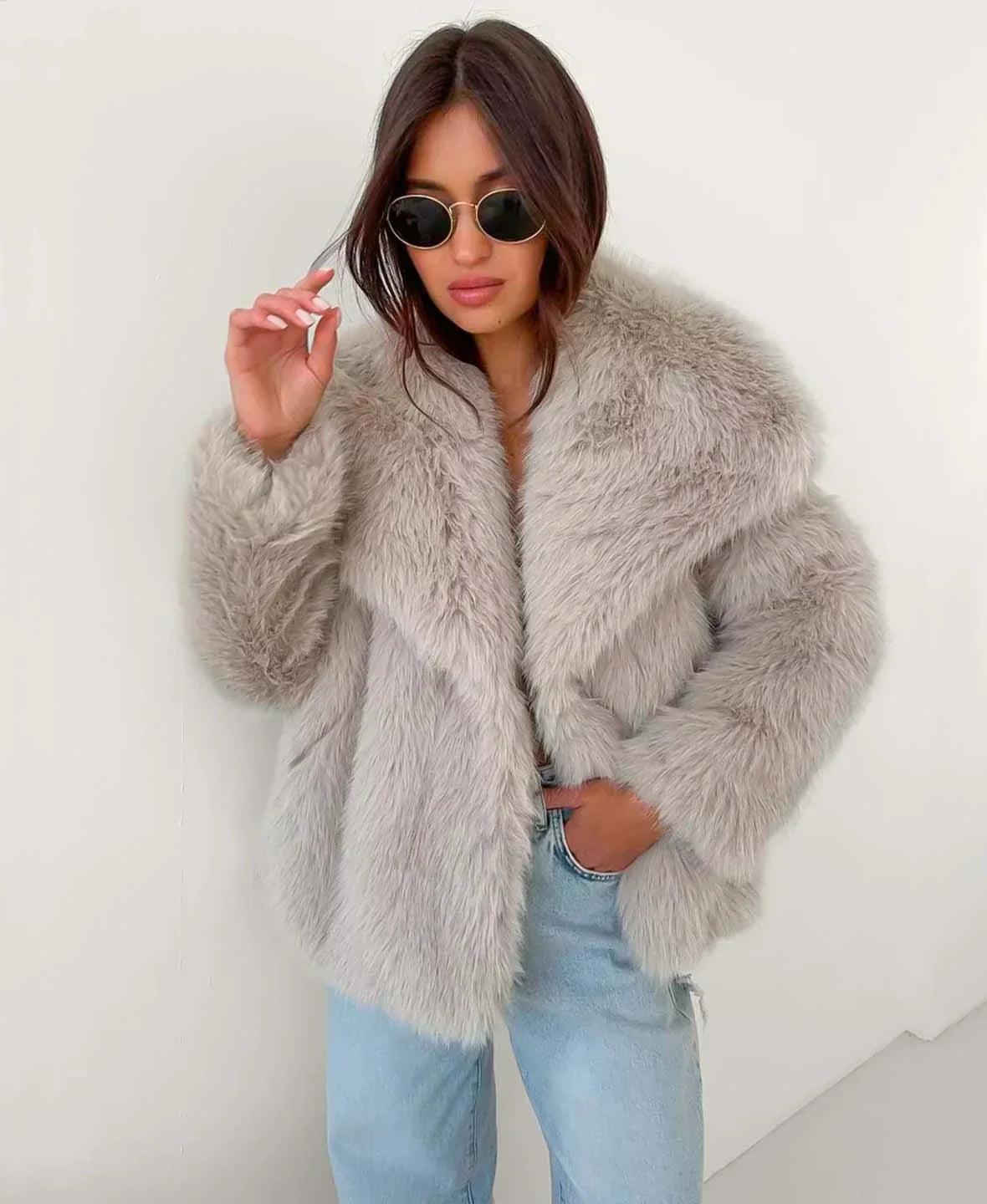 Ophelia | Faux Fur Coat Brown