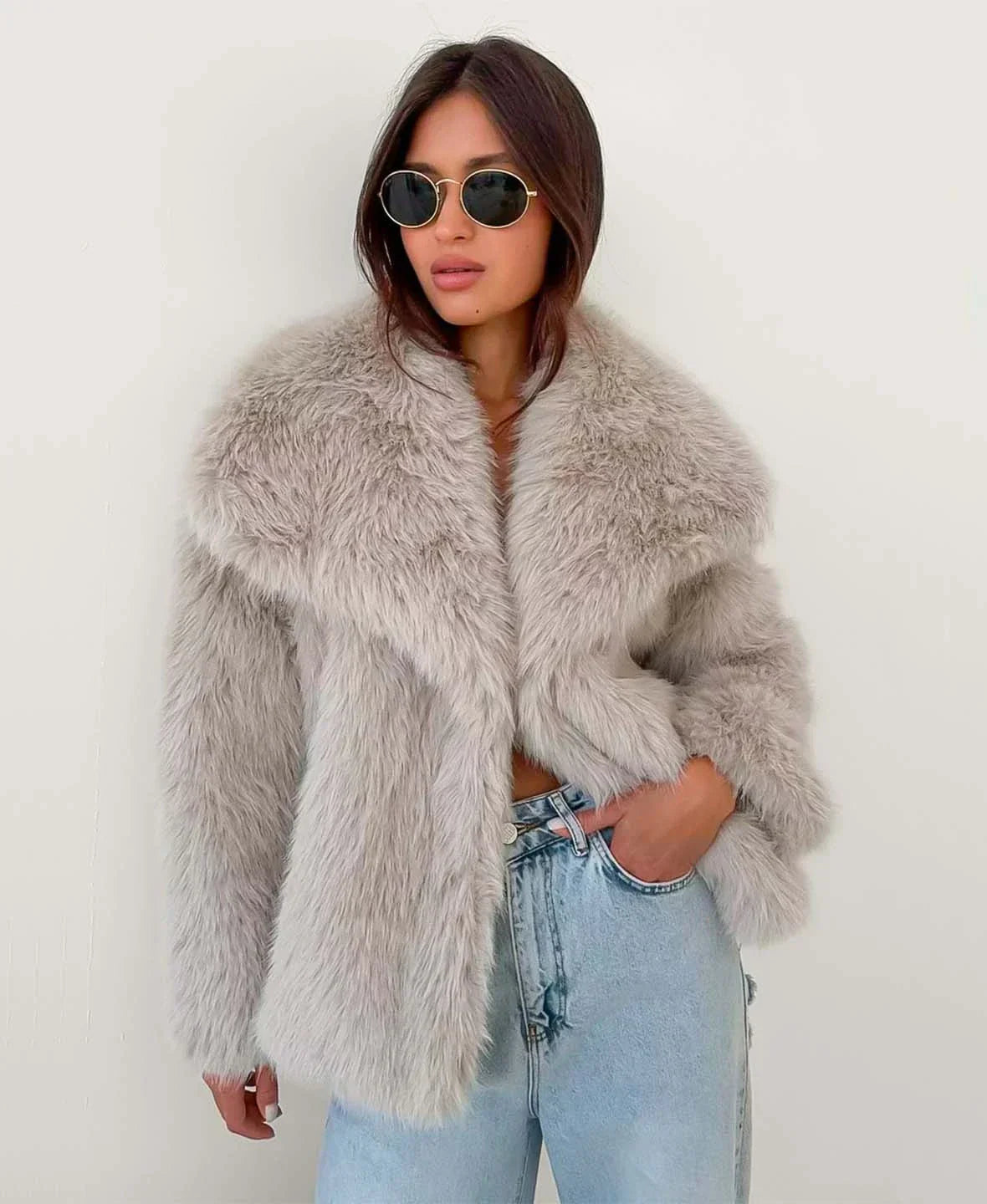 Ophelia | Faux Fur Coat Brown