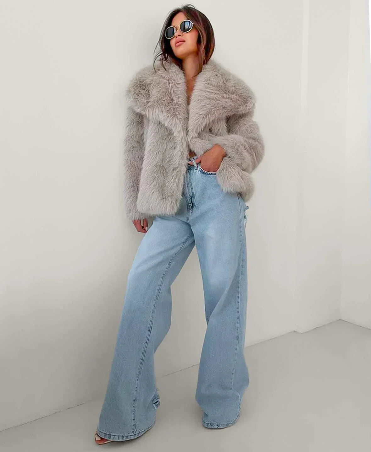 Ophelia | Faux Fur Coat Brown