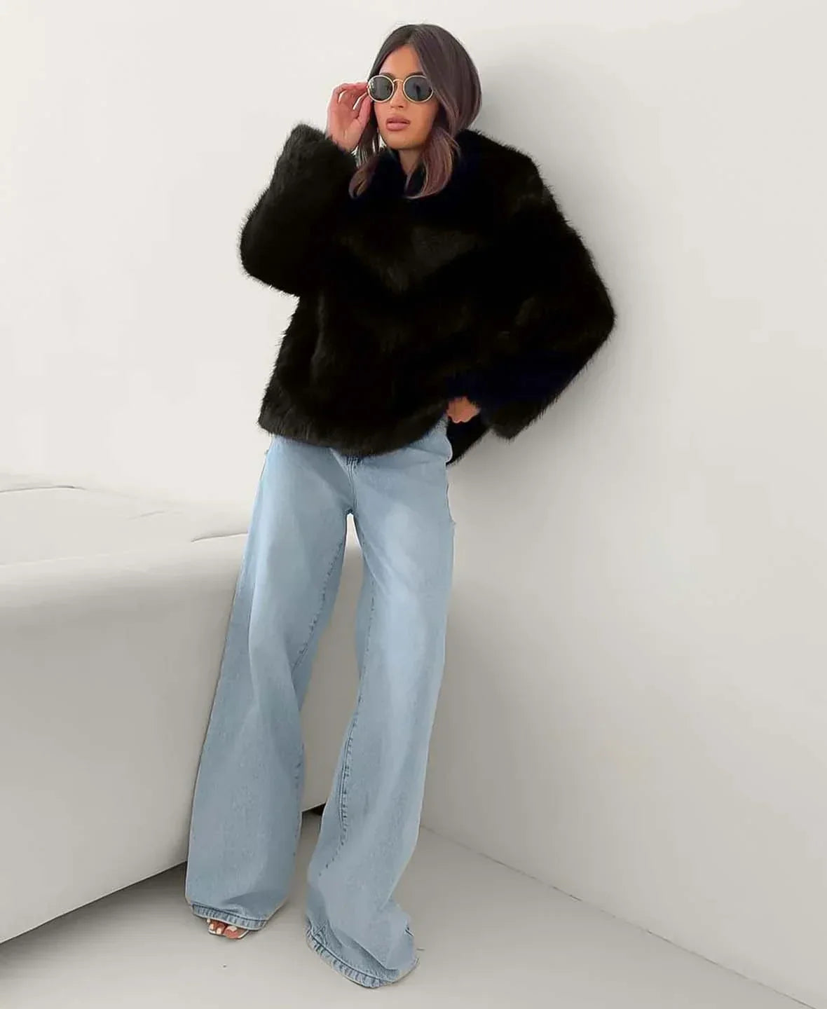 Ophelia | Faux Fur Coat Beige