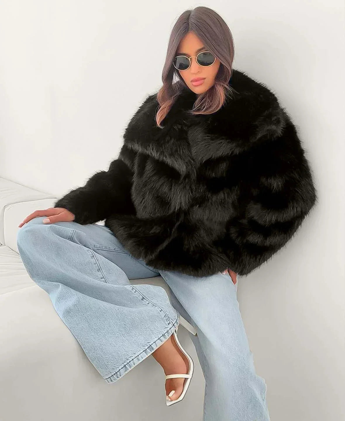 Ophelia | Faux Fur Coat Beige