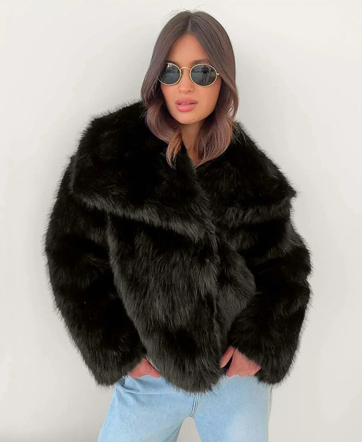 Ophelia | Faux Fur Coat Beige
