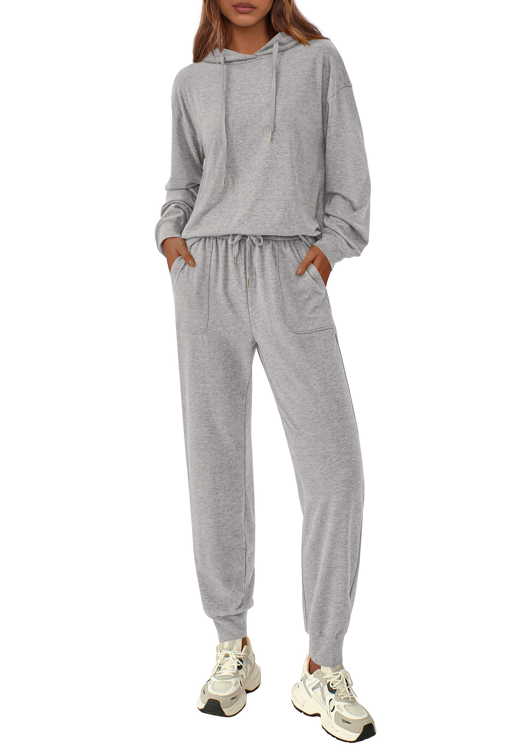Chichi Women's Two Piece Outfits Sweatsuits Lounge Sets Hoodies Sweatshirt Joggers Sweatpants Fall Fashion Clothes Grey