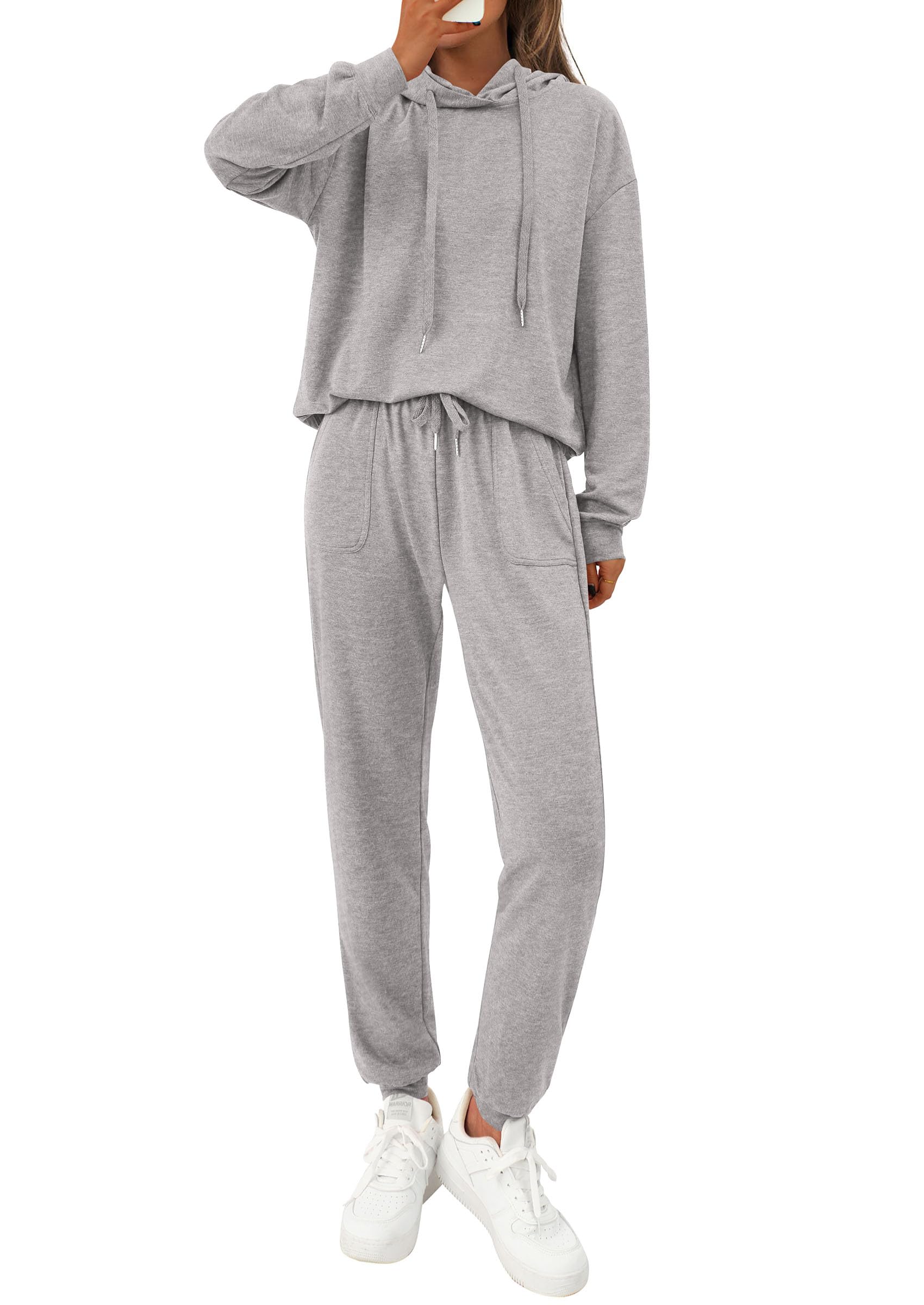 Chichi Women's Two Piece Outfits Sweatsuits Lounge Sets Hoodies Sweatshirt Joggers Sweatpants Fall Fashion Clothes Grey