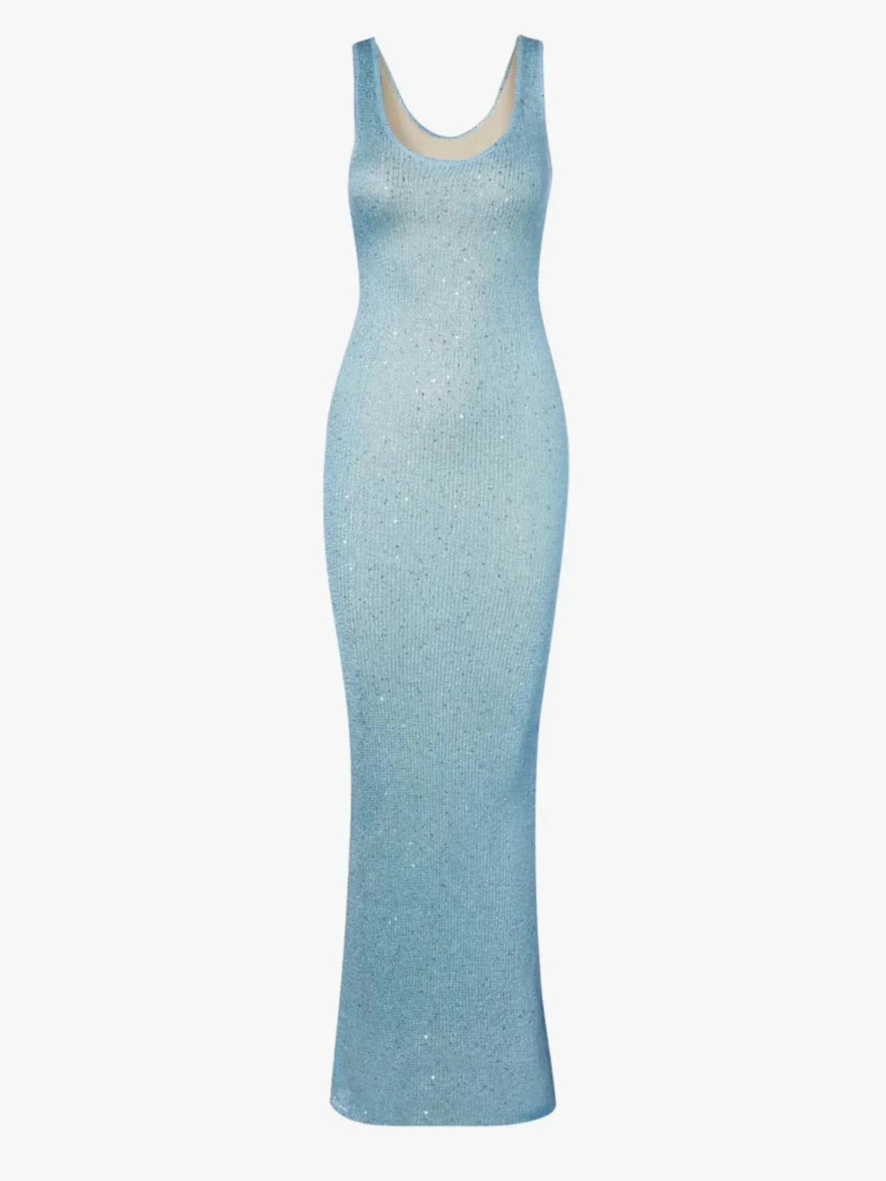 Moana | Sequin Midi Dress Light Blue