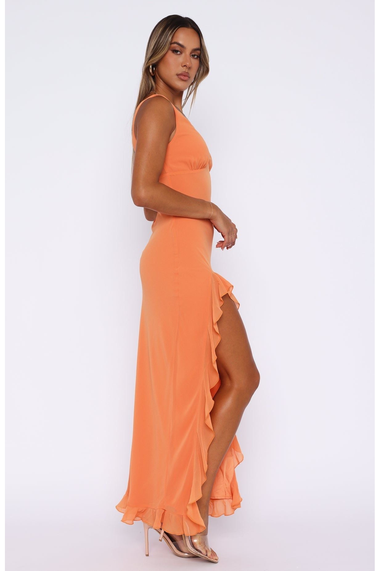 Abella | Ruffle Maxi Dress Orange