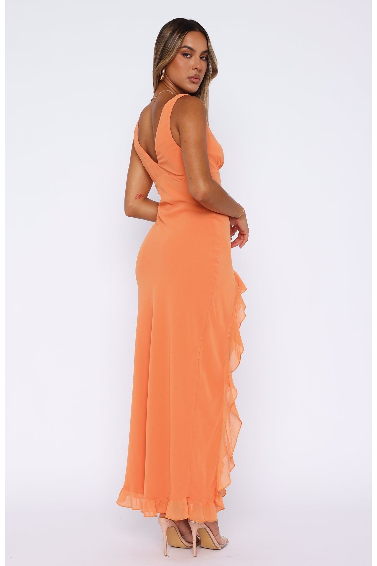Abella | Ruffle Maxi Dress Orange