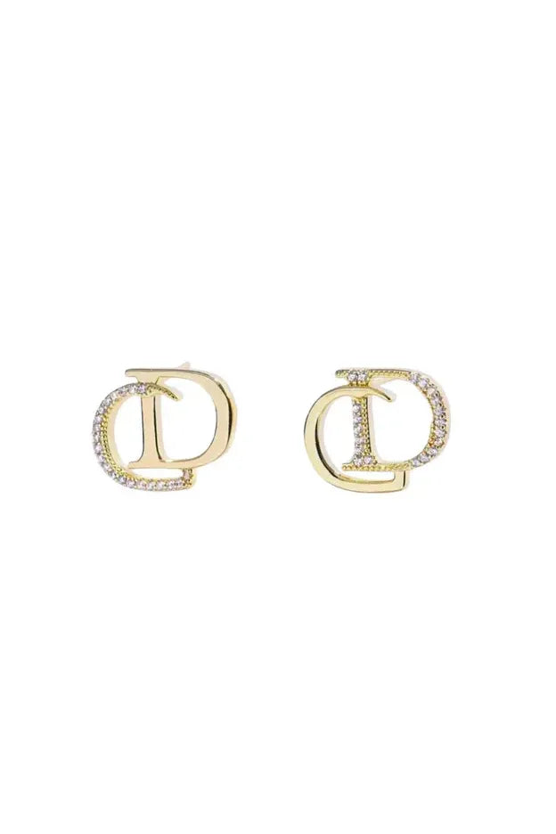 Crystal Earrings Gold