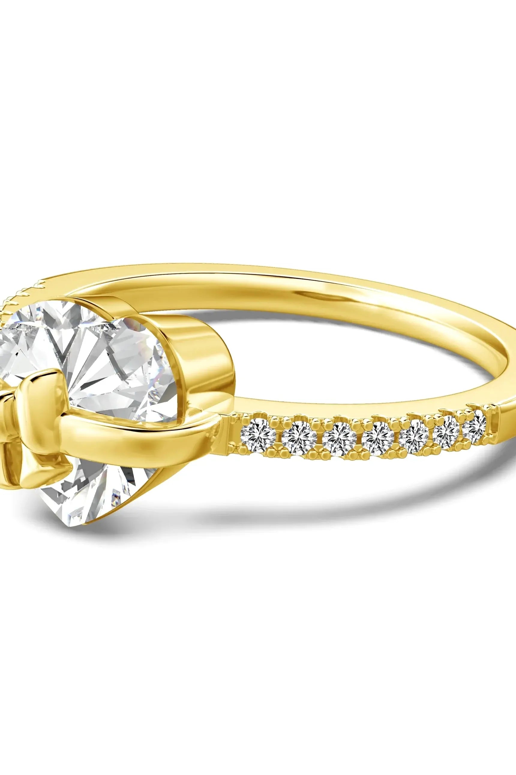 Heart Bow Ring Gold