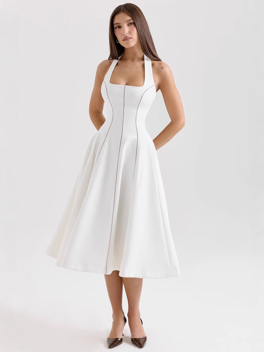 Ada | Elegant Midi Dress White