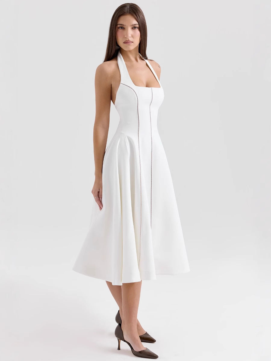 Ada | Elegant Midi Dress White