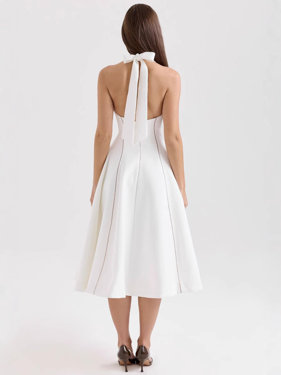 Ada | Elegant Midi Dress White