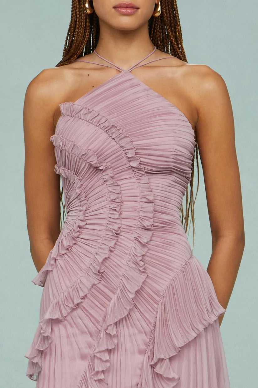 Sienna | Ruffle Maxi Dress Pink
