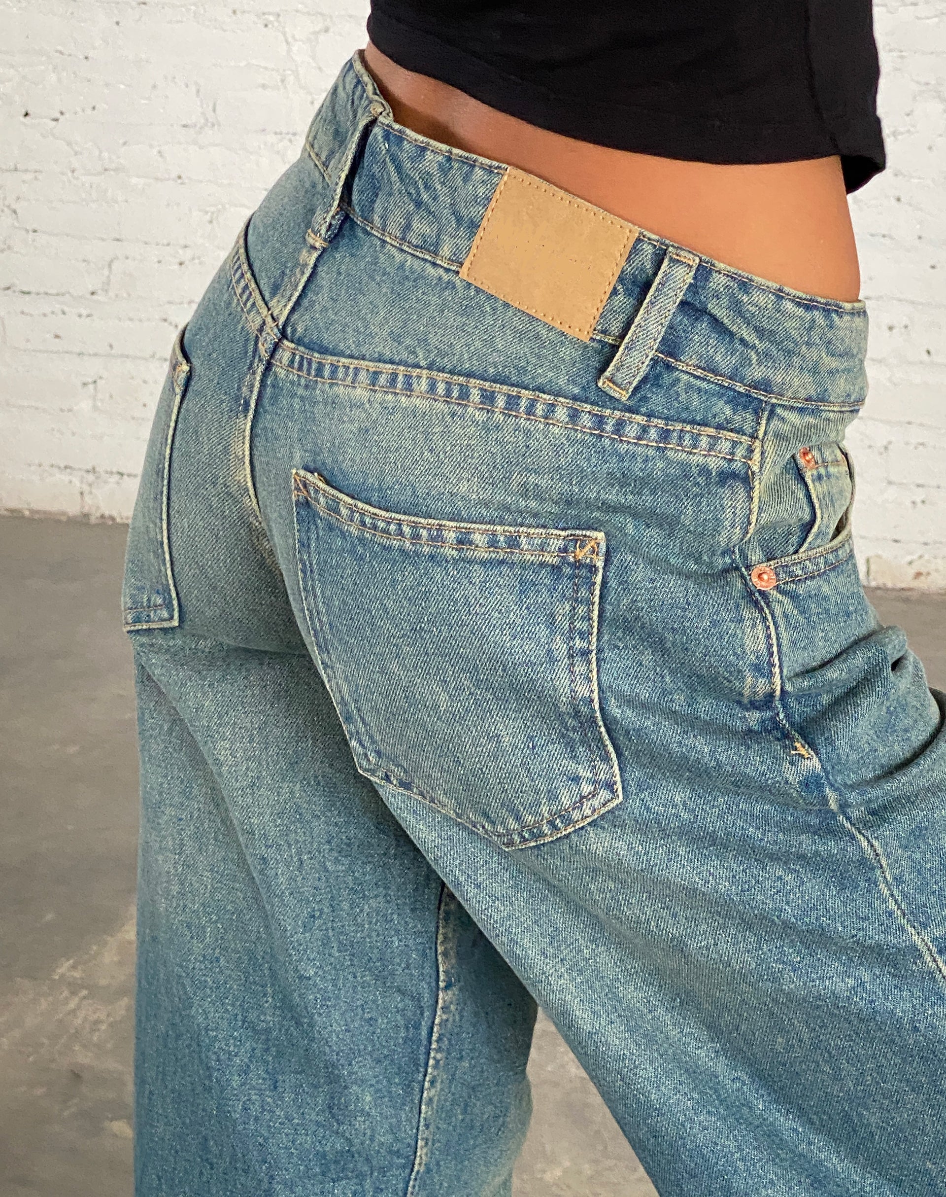 Ariella | Low Rise Jeans Vintage Blue Washed
