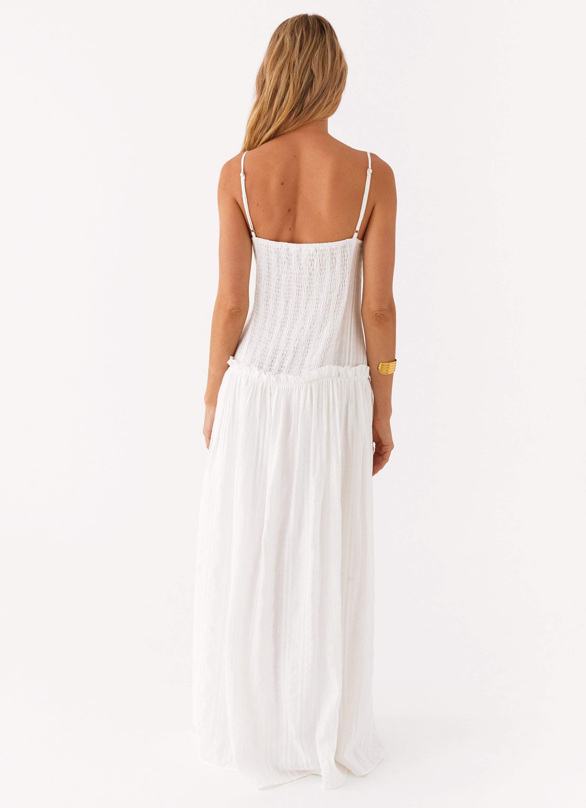 Lucy | Mesh Maxi Dress White