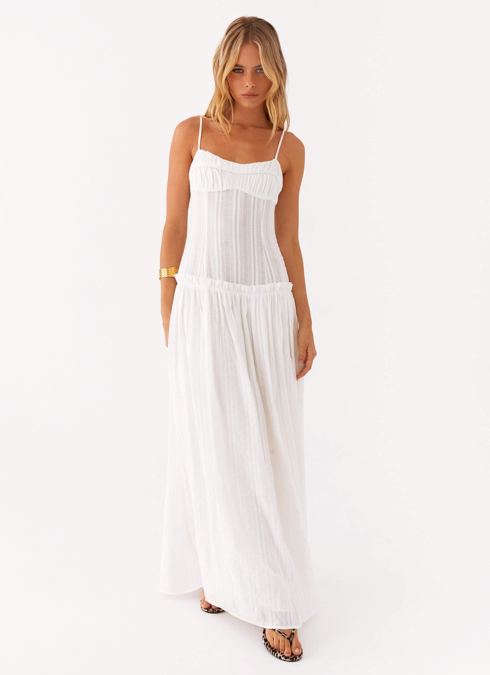Lucy | Mesh Maxi Dress White