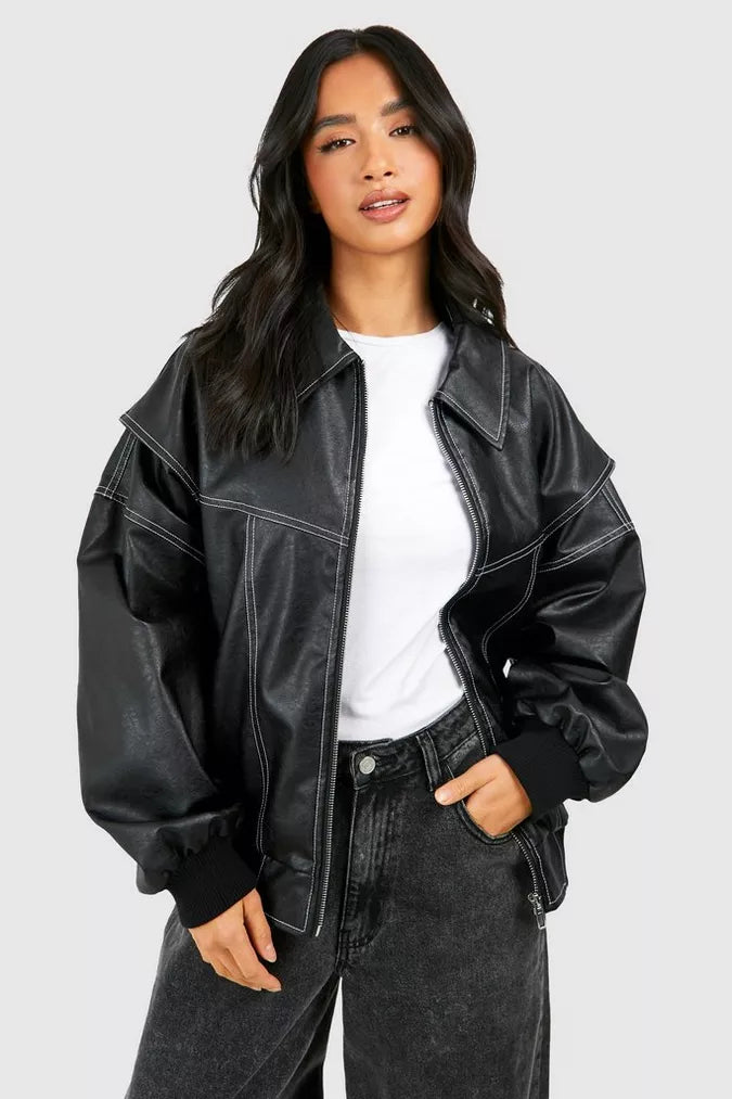 Lizzy | Leather Jacket Black