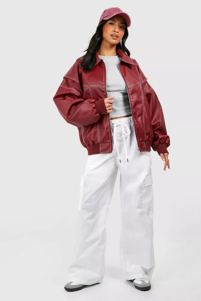 Lizzy | Leather Jacket Red